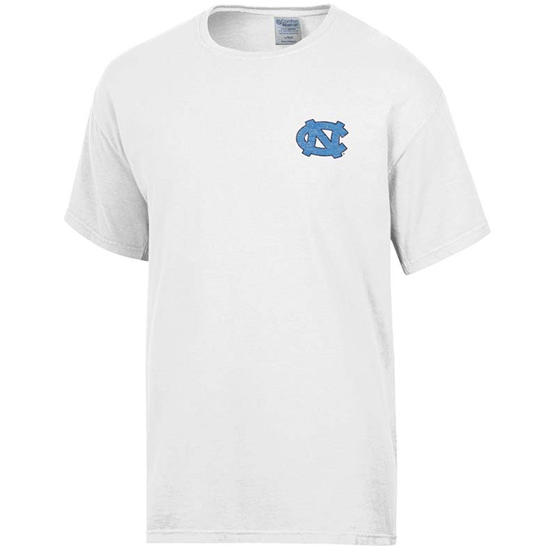 front of white unc jeep short sleeve t shirt 