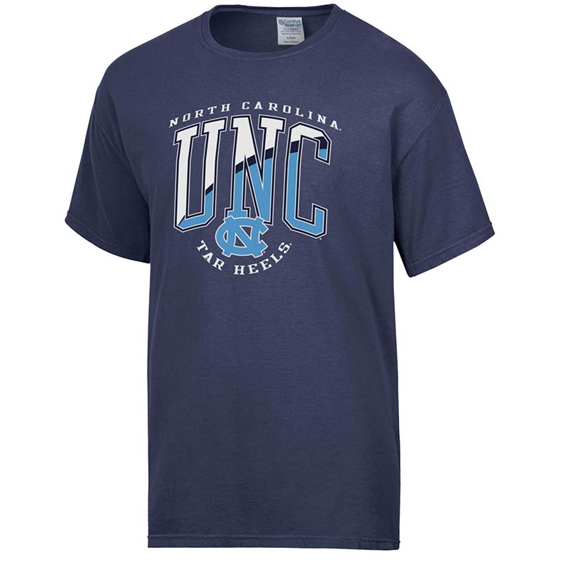 navy unc split color short sleeve t shirt