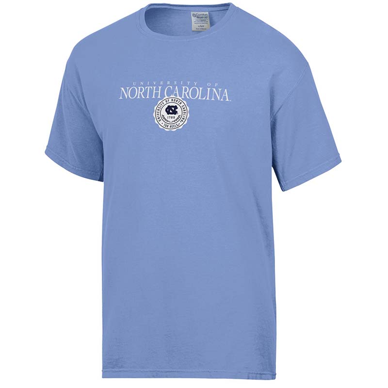 blue unc university of north carolina seal short sleeve t shirt