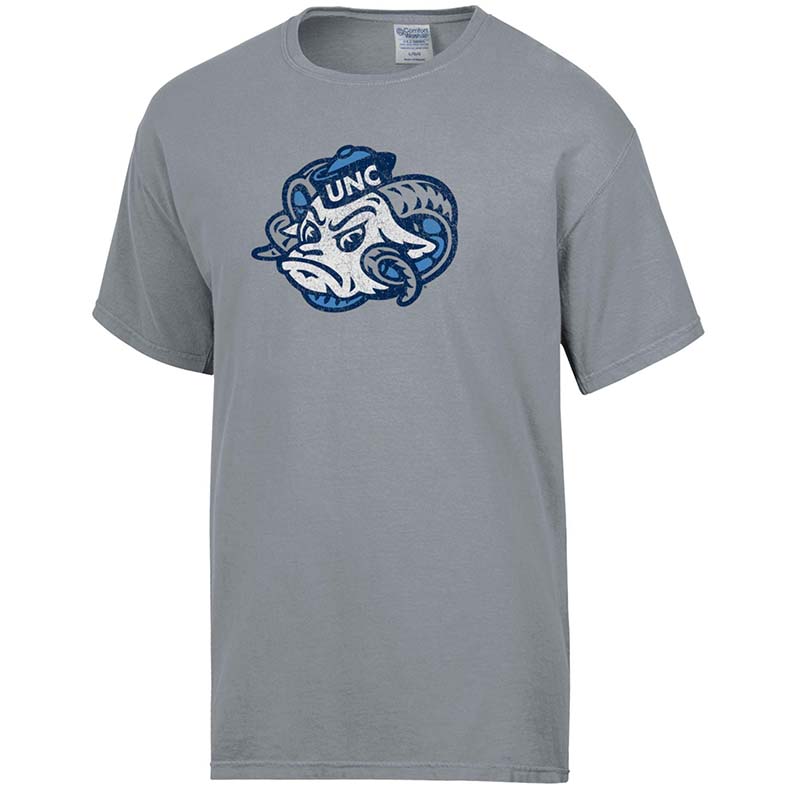 grey unc ram head full front short sleeve t shirt