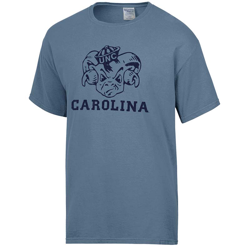 blue unc ram head carolina short sleeve t shirt