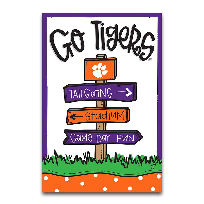 Clemson Game Day Fun Garden Flag