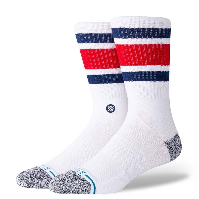 Boyd Stripe Crew Socks in Red, White &amp; Blue