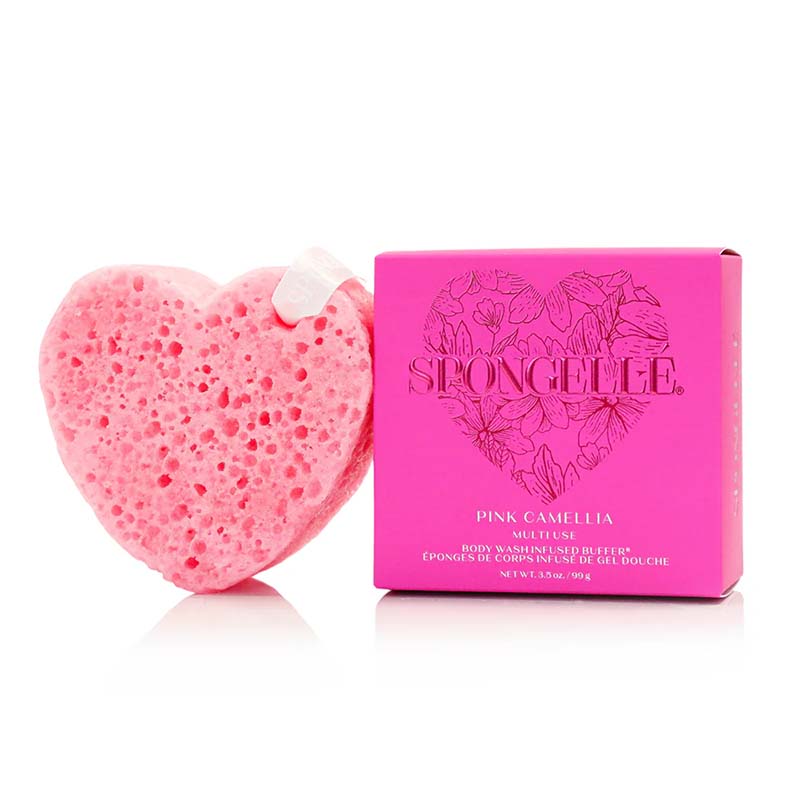 Pink Camellia Heart Shaped Body Buffer