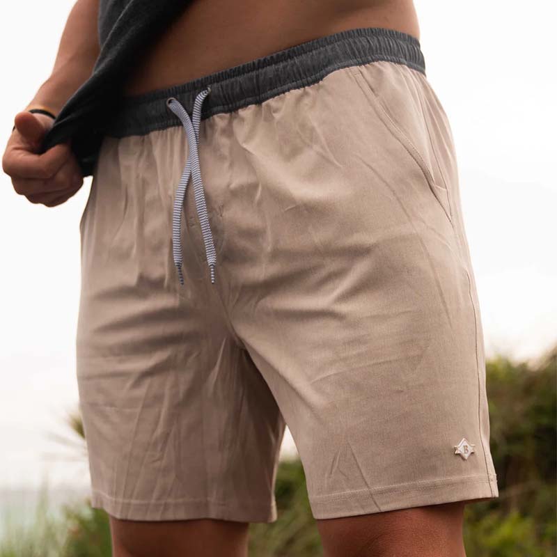 Athletic Shorts in Heather Khaki