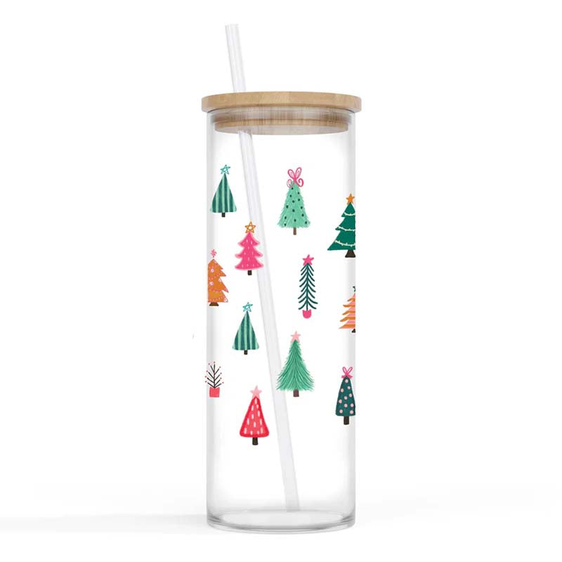 Bright Trees 24oz Glass Cup