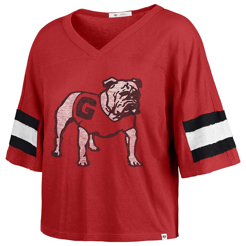 47 Brand UGA Double Header Scout Crop Short Sleeve T-Shirt