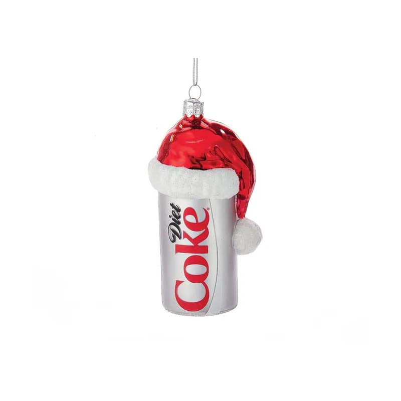 Diet Coke Can with Santa Hat Ornament