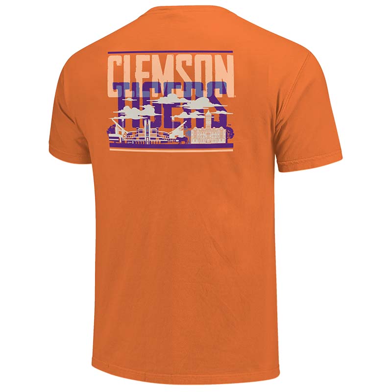 Image One Clemson Type Overlay Campus Short Sleeve T-Shirt