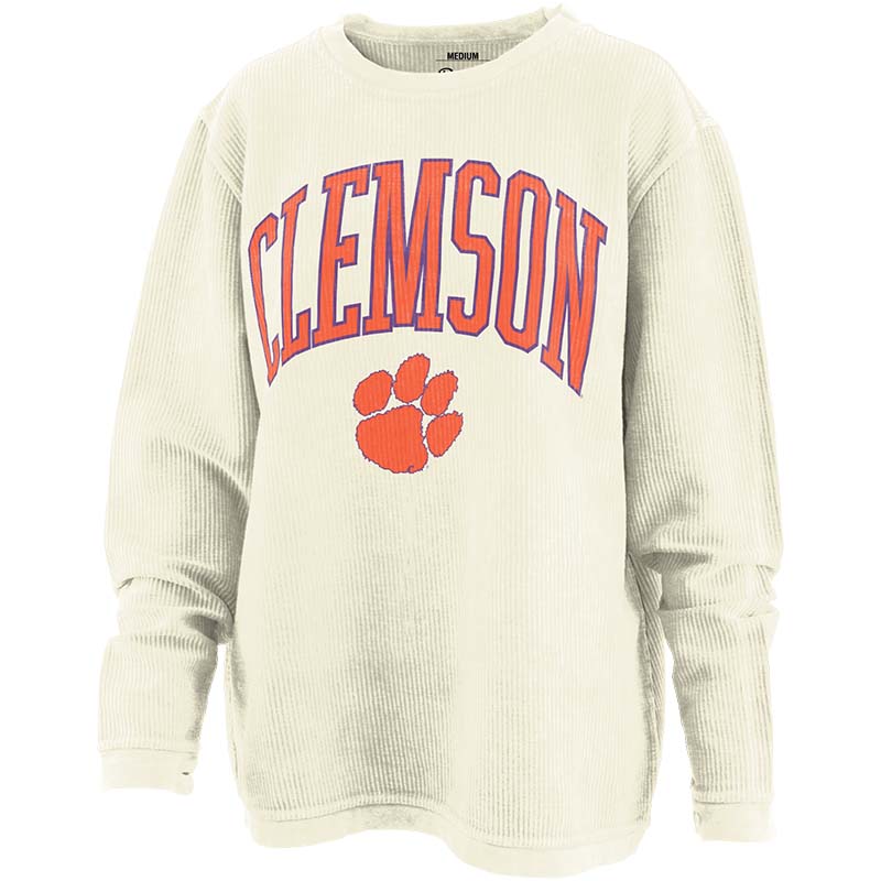 Pressbox Clemson New Zealand Waistline Cord Crewneck Sweatshirt