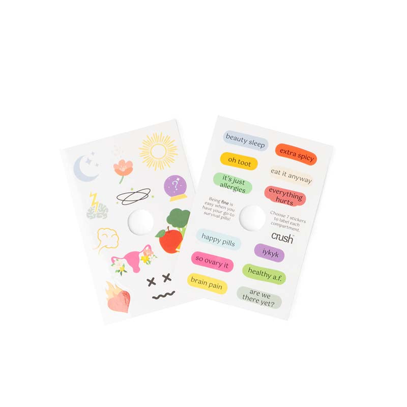 everything is fine pill organizer stickers