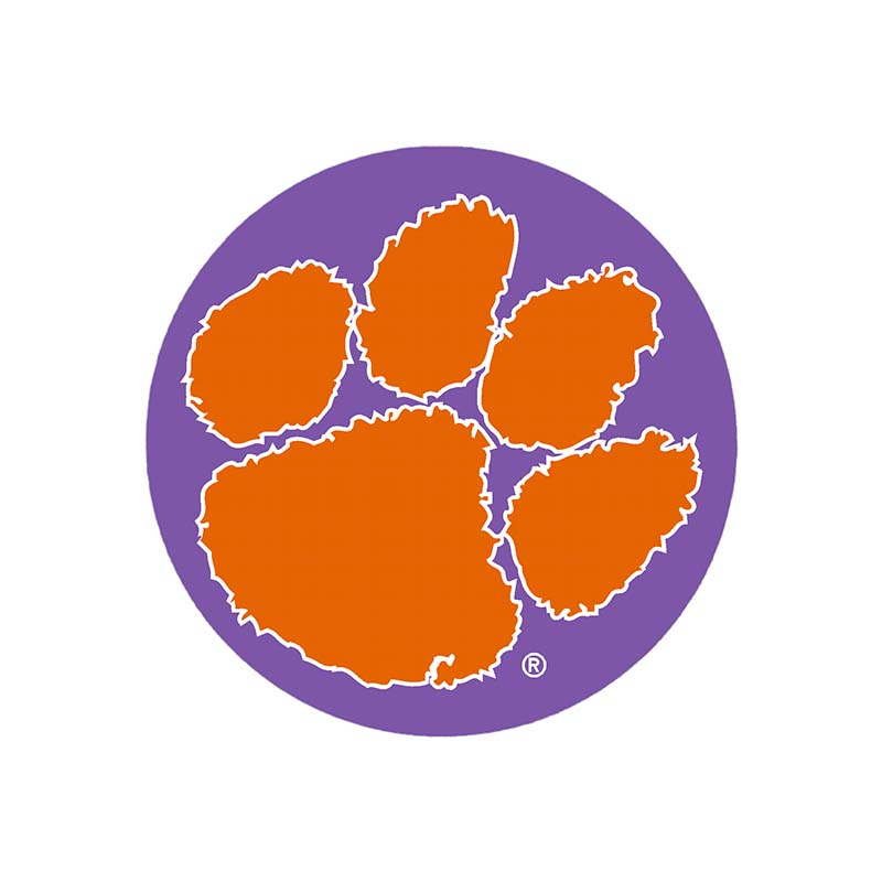 3 Inch Clemson Paw Button