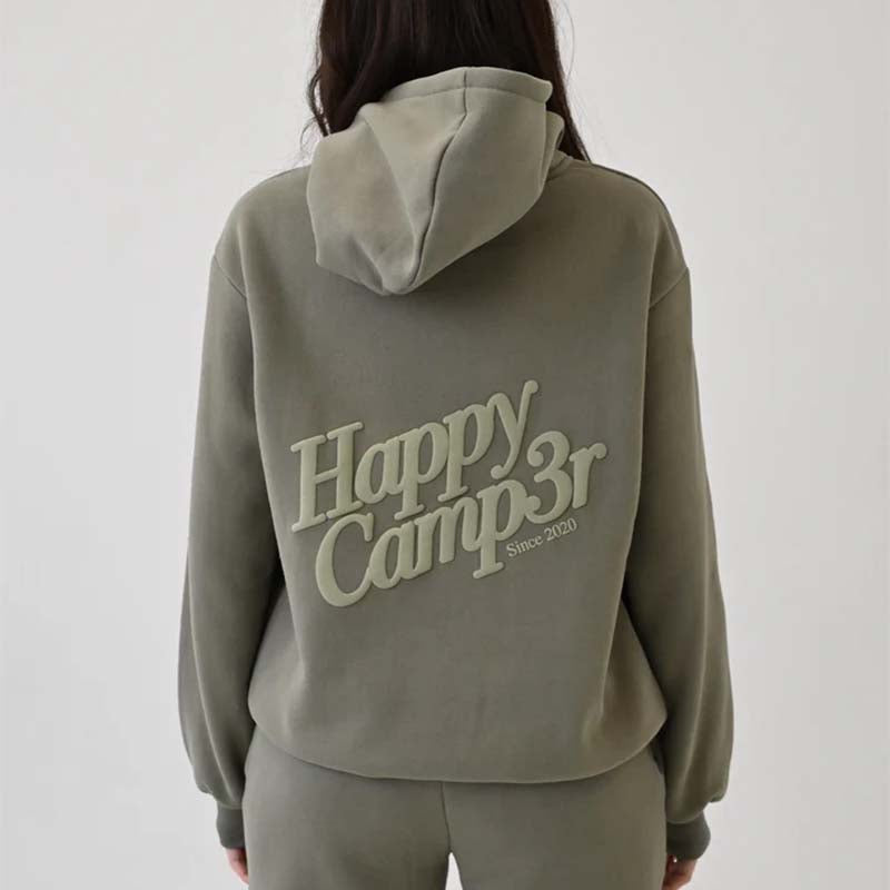 Dusty Olive Happy Camper Hoodie