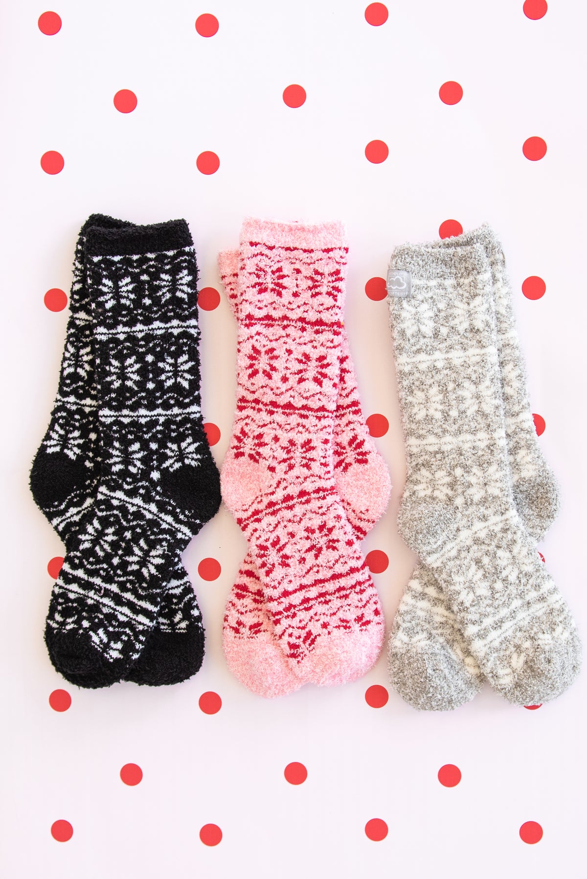 Soft &amp; Cozy Fair Isle Silver Socks