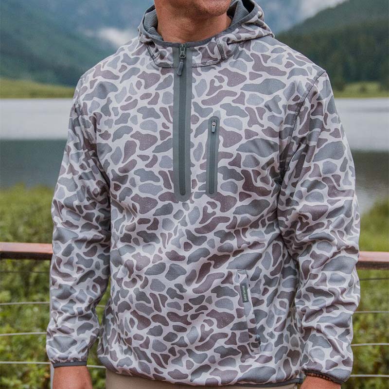 Duke Tech Quarter Zip Pullover in Classic Deer Camo