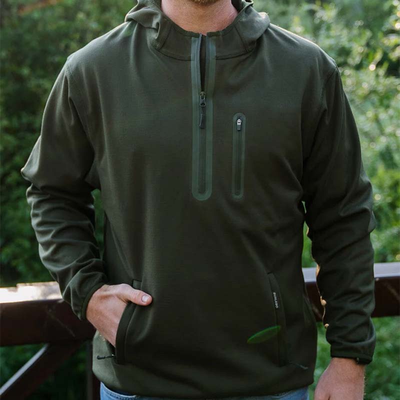 Duke Tech Quarter Zip Pullover in Mallard Green