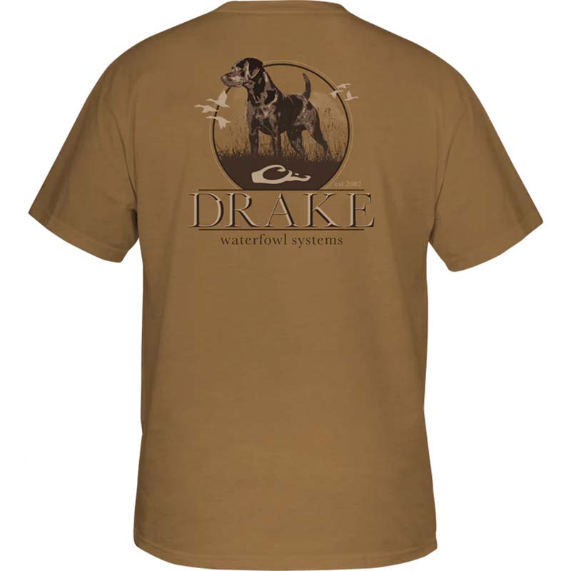 Drake Waterfowl Standing Black Lab Short Sleeve T-Shirt