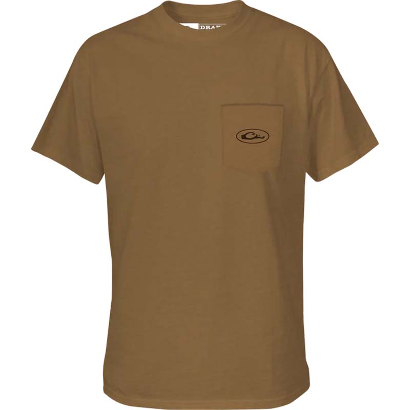 Front shot of Drake Waterfowl Standing Black Lab Short Sleeve T-Shirt