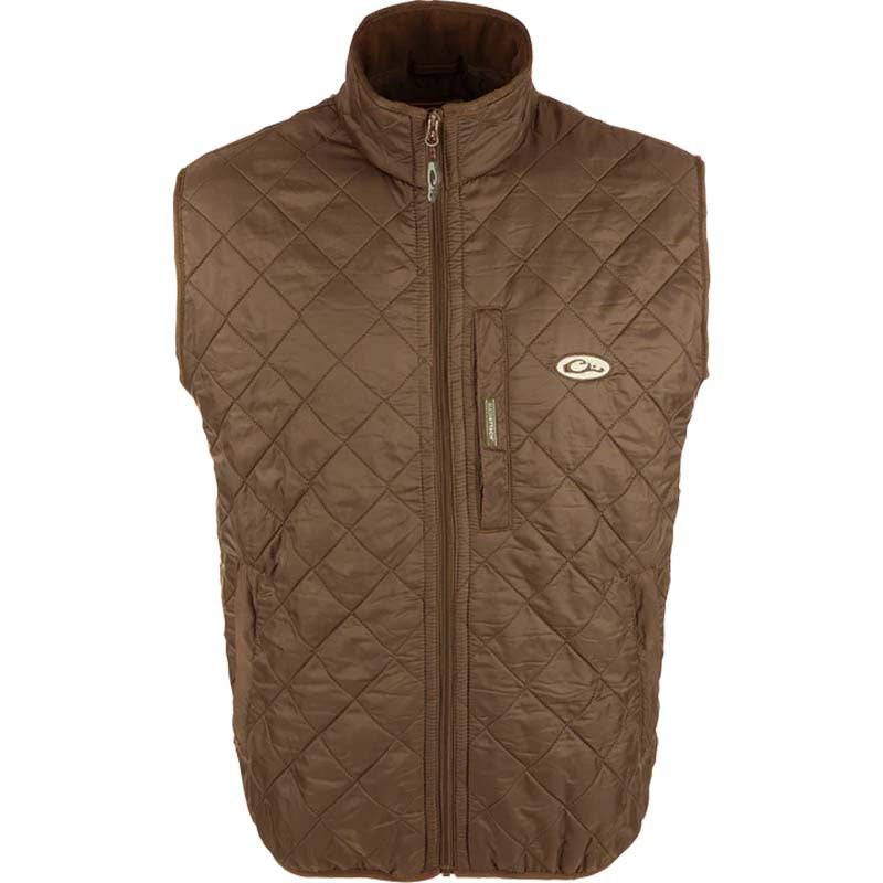 Delta Quilted Fleece Lined Vest in tobacco 