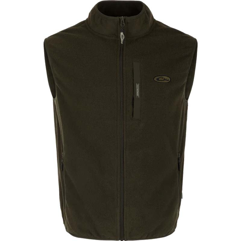 Drake Waterfowl Camp Fleece Vest in Kalamata Olive