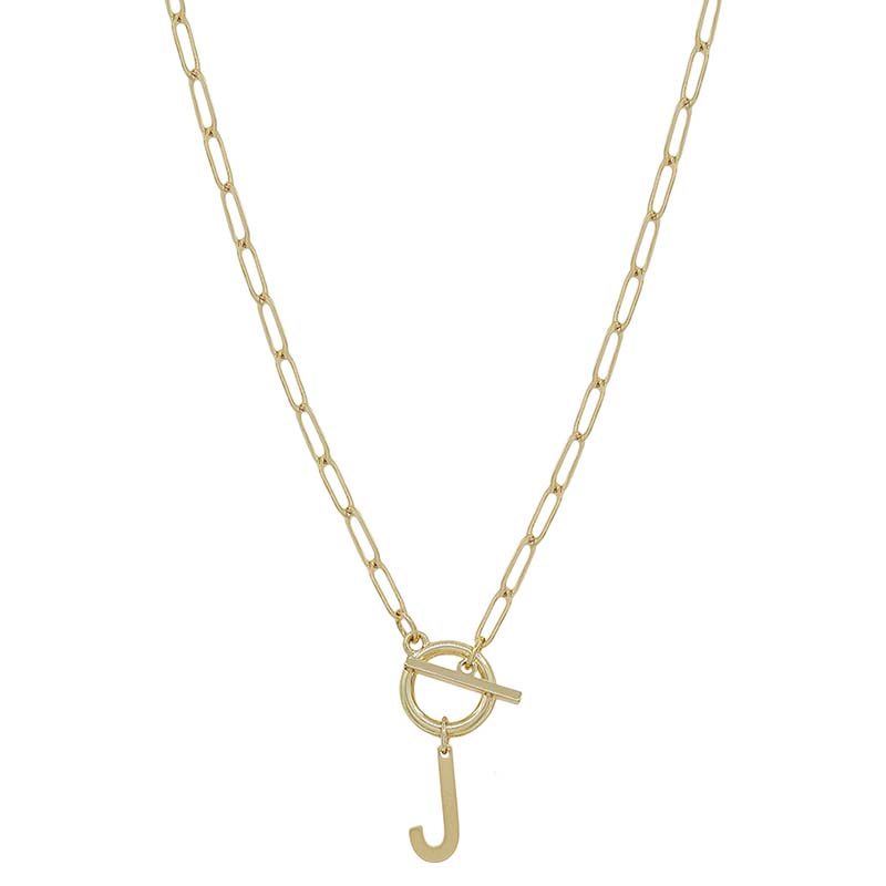 Chain Link Initial Letter Necklace