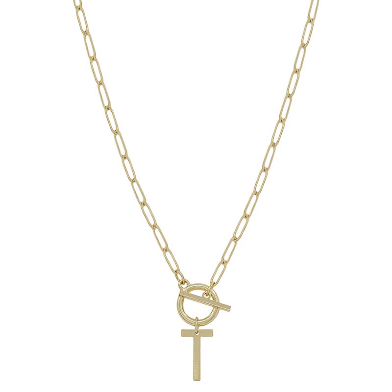 Chain Link Initial Letter Necklace