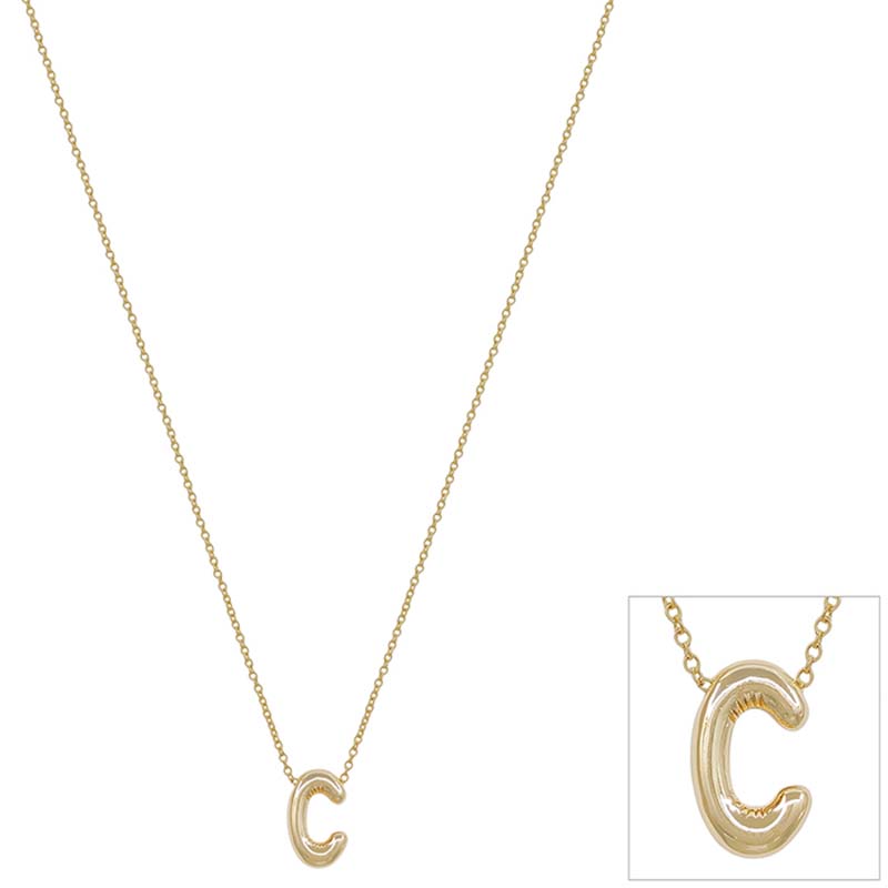 Bubble Initial Letter Necklace