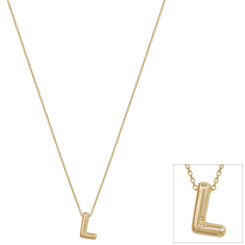 Bubble Initial Letter Necklace