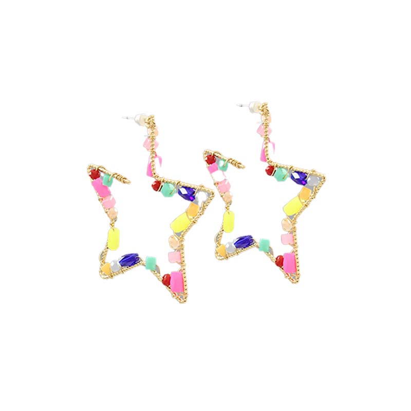 Star Inner Beaded Earrings