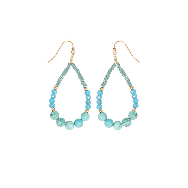 Beaded Ball Teardrop Earrings