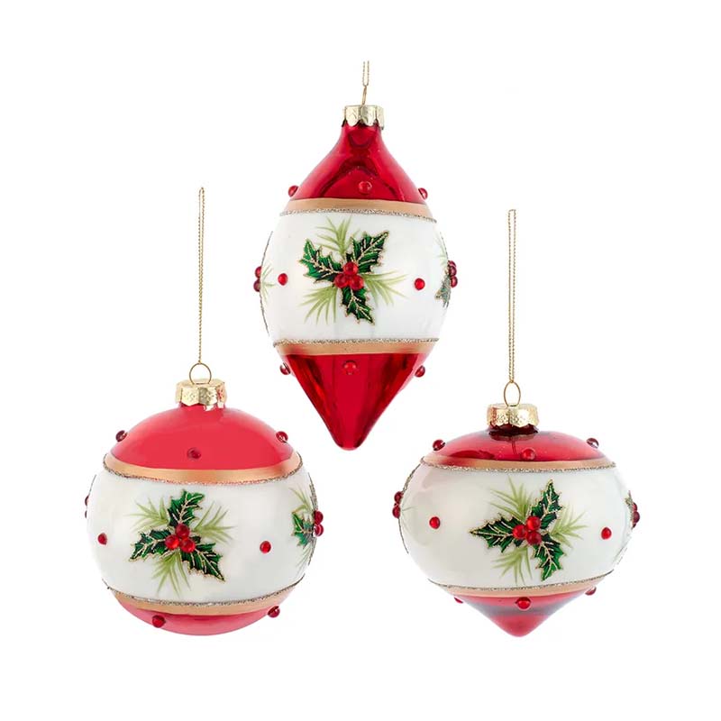 Assorted Classic Holly Ornament