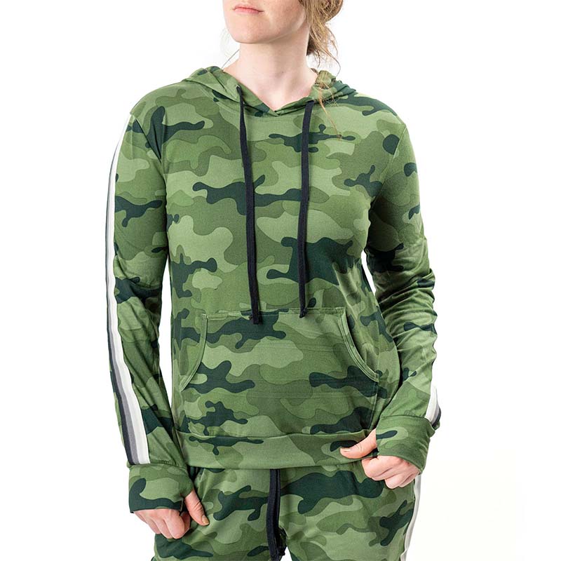 Fitkicks Camo Tonal Trim Hoodie