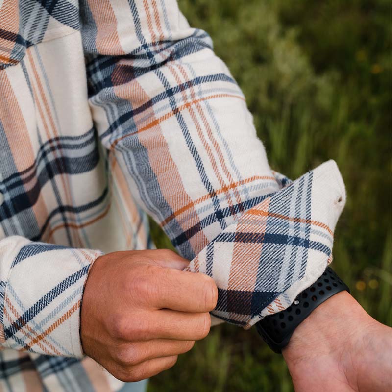 Cream Flannel Button Down Shirt