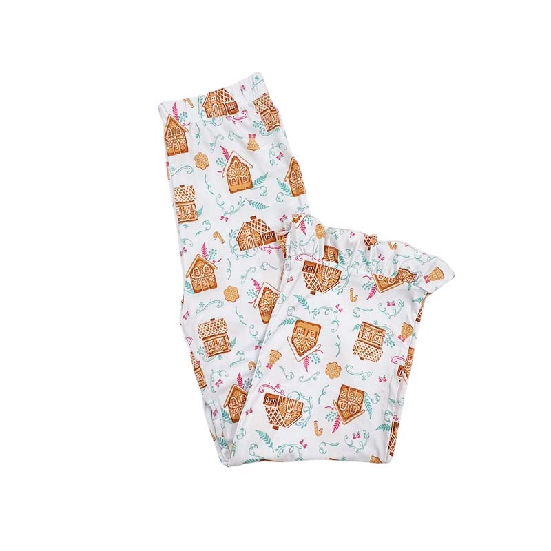 Girl&#39;s Gingerbread Ruffle Sleep Pants