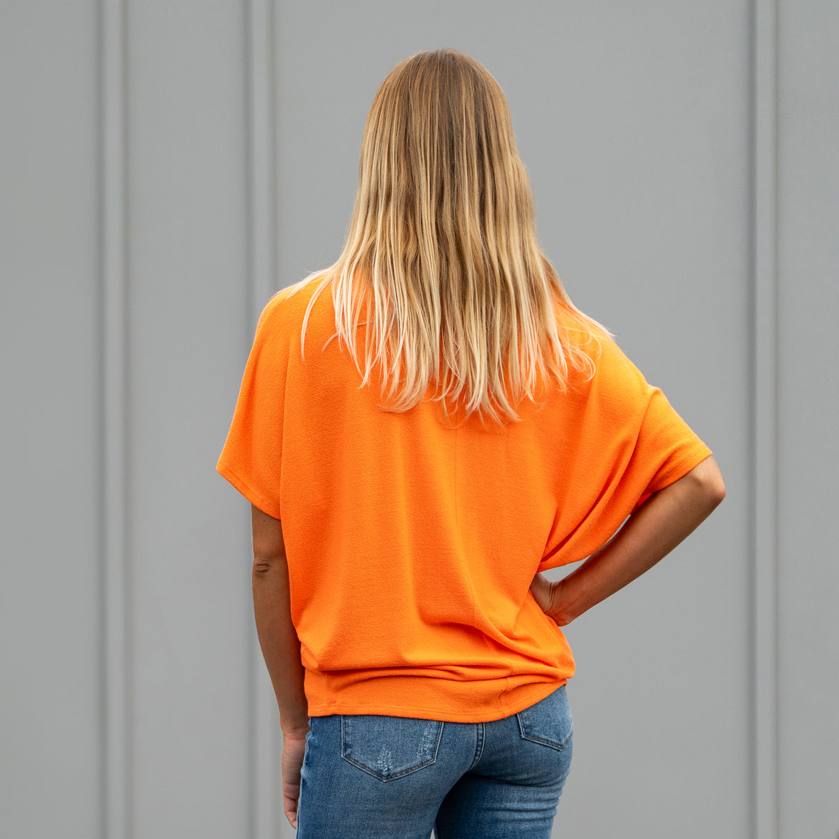 Short Sleeve Gameday Cocoon Top in Orange