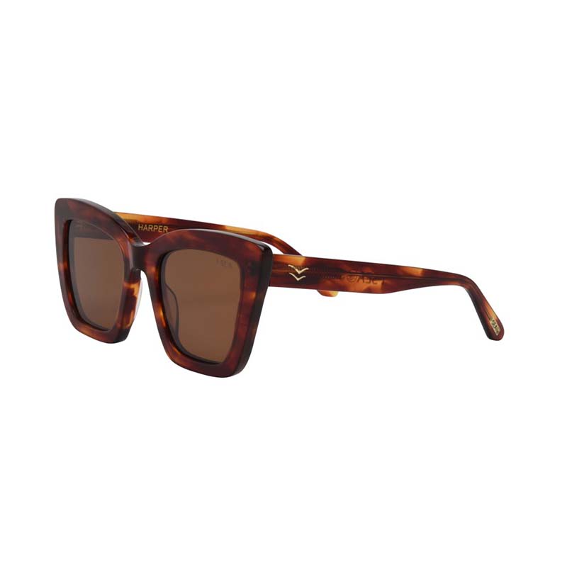 Harper Sunglasses in Amber and Brown