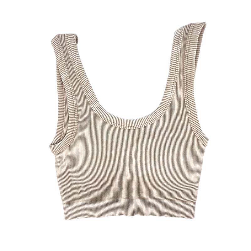 Scoop Neck Padded Cropped Tank