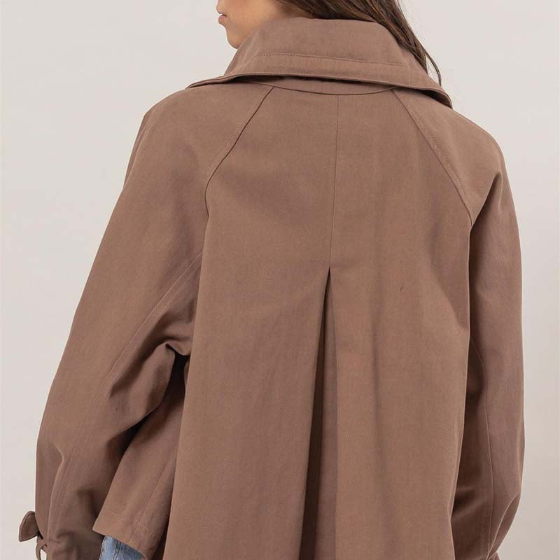 Crop Trench Jacket in Mocha