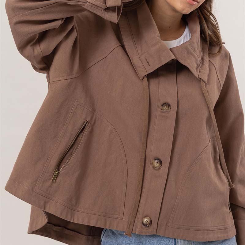 Crop Trench Jacket in Mocha