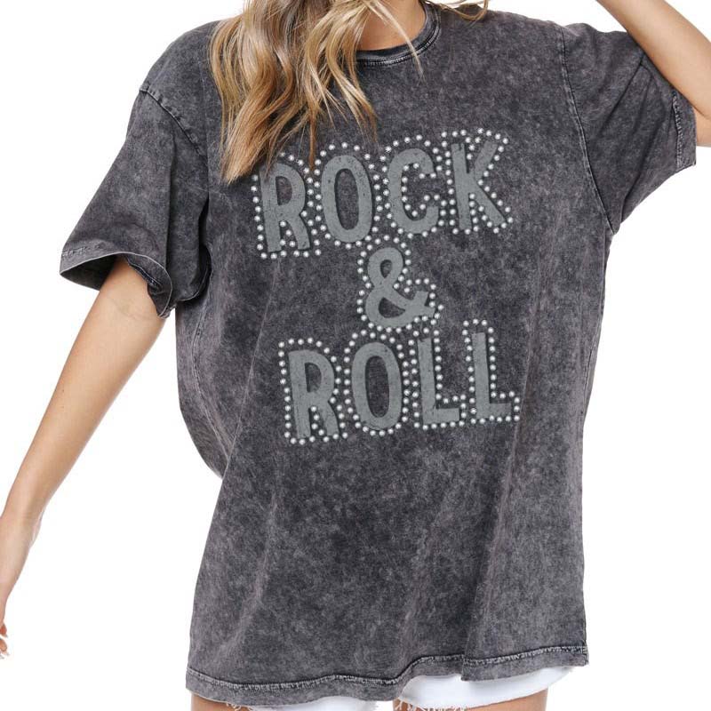 Rock N Roll Studded Short Sleeve T-Shirt