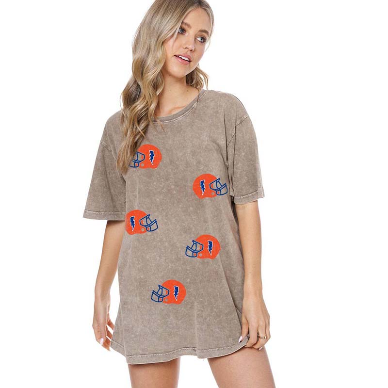 Gameday Helmets Short Sleeve T-Shirt in in Blue and Orange