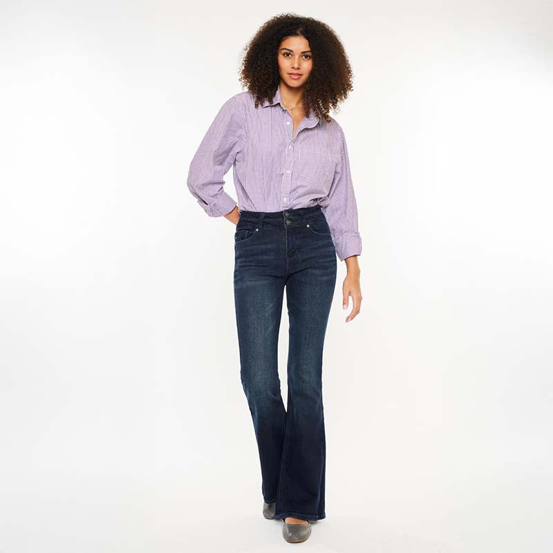 High Rise Dark Wash Flare Jeans