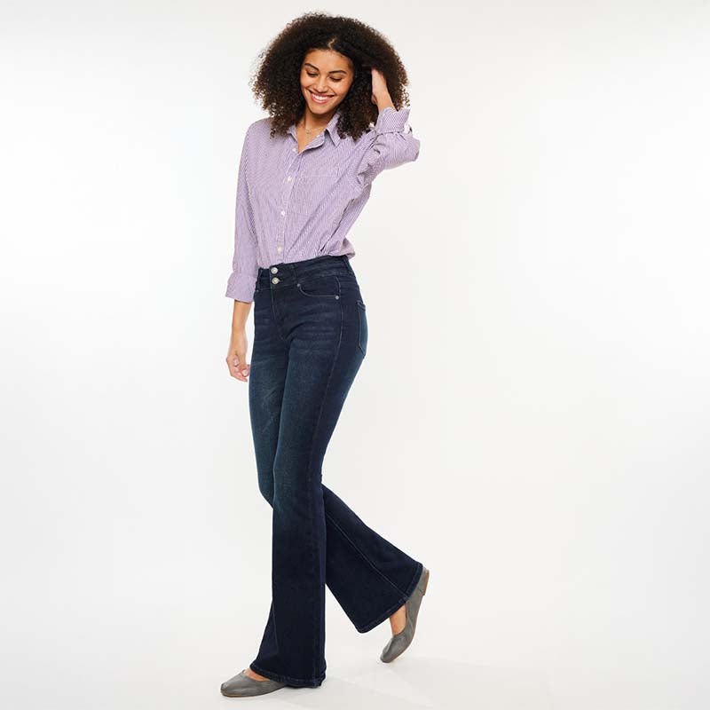 High Rise Dark Wash Flare Jeans