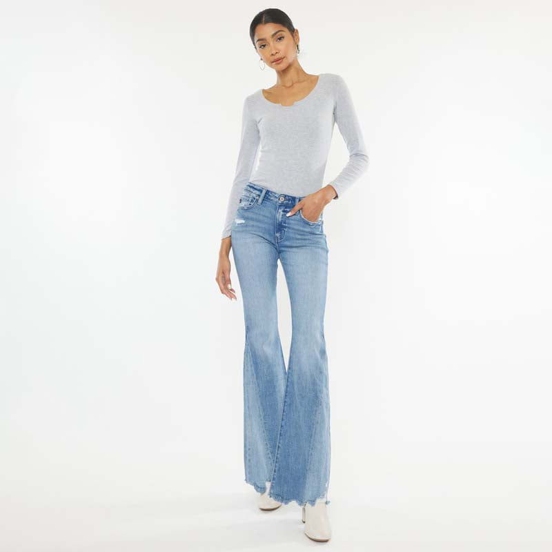 rosecran mid rise flare jeans