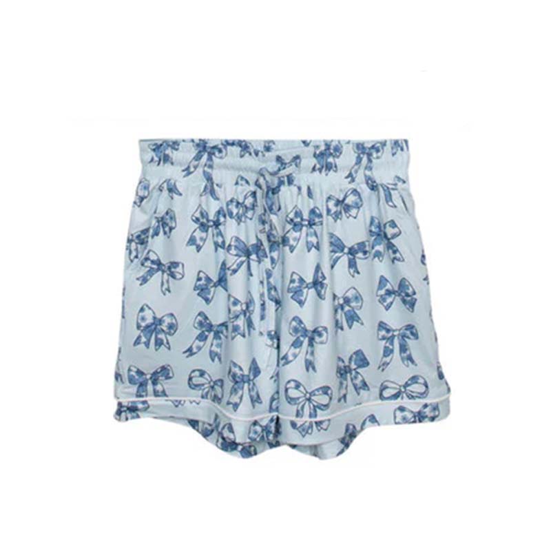 Blue Bows Pajama Shorts