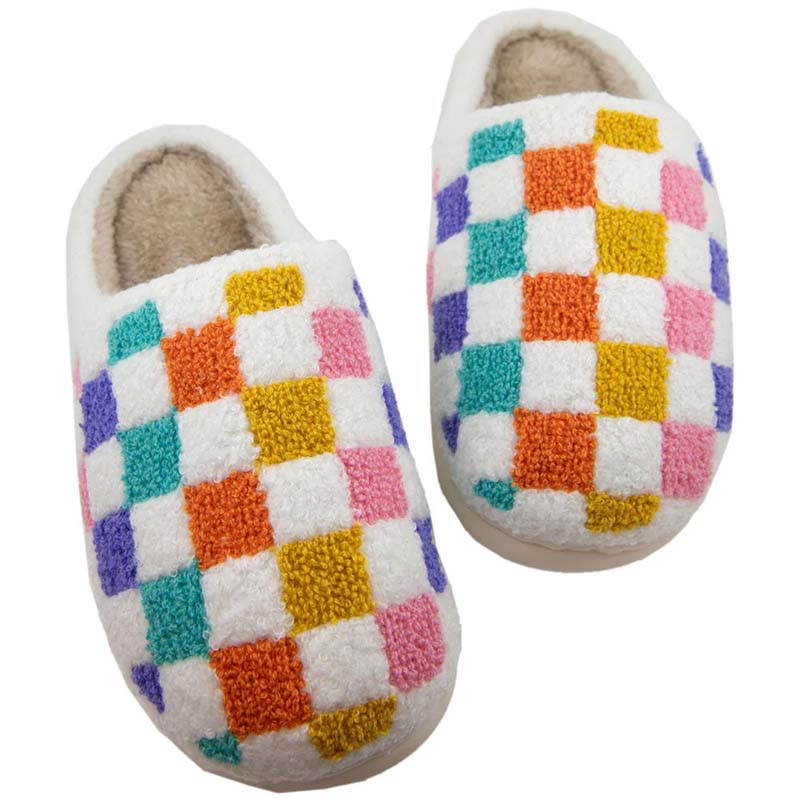 Multi Checkered Slippers