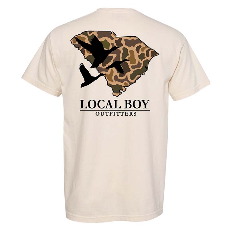 South Carolina Camo State Short Sleeve T-Shirt in Latte