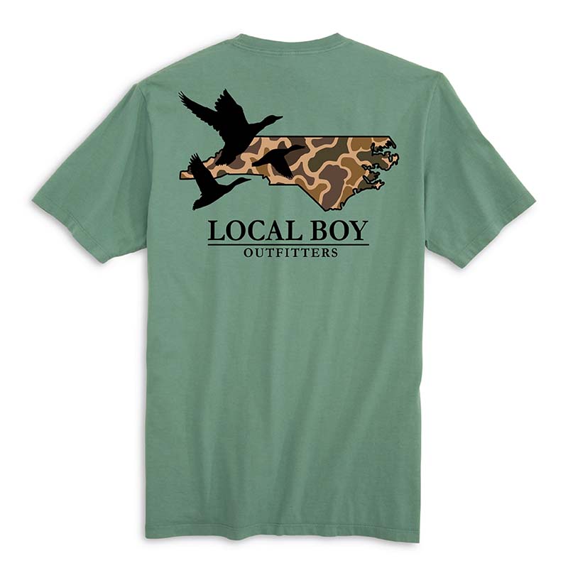 North Carolina Camo State Short Sleeve T-Shirt in Light Green