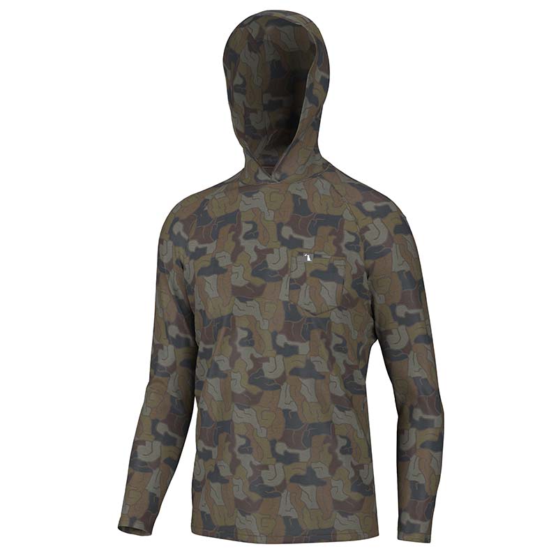 Heather Blend Hoodie T-Shirt in Boulder Camo