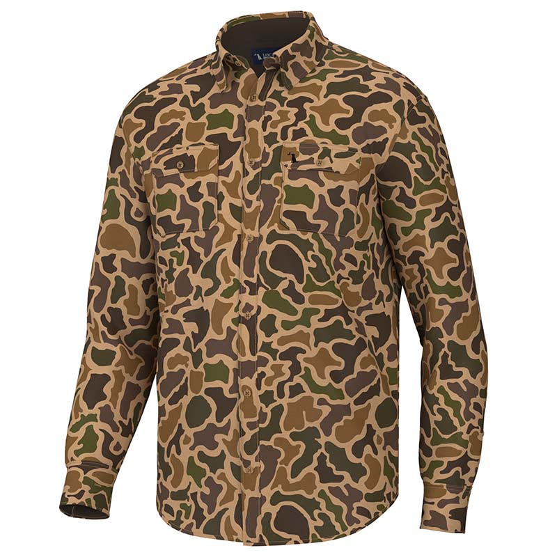 Camo Button Up Shirt in Old School Camo